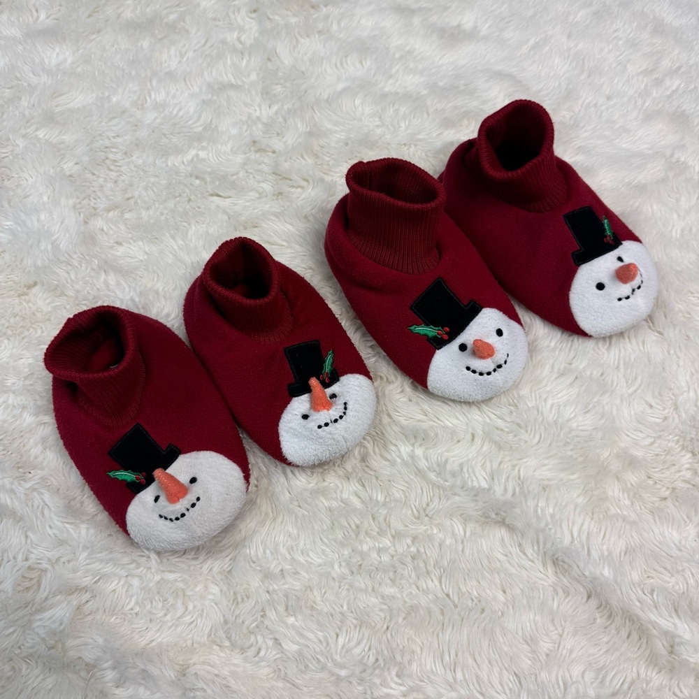 Gymboree Unisex Snowman Slippers - Gymmies Bundle